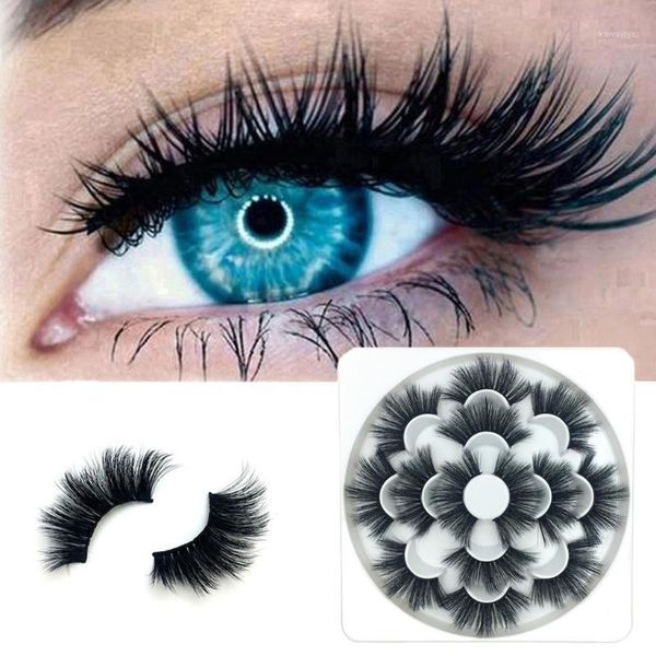 

7pair luxury lashes 4d mink eyelashes handmade reusable natural curling thick false makeup l581