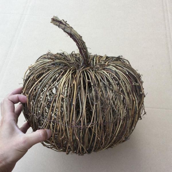 

decorative objects & figurines natural dried rattan pumpkins retro autumn home accents harvest festival party decorations handmade pumpkin f