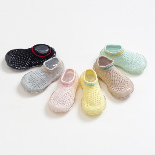 

first walkers baby sock shoes for summer thin mesh non-slip short tube cutout