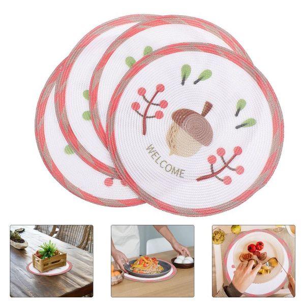 

party favor 4pcs heat insulation placemats anti-skid coasters cup mats (assorted color)