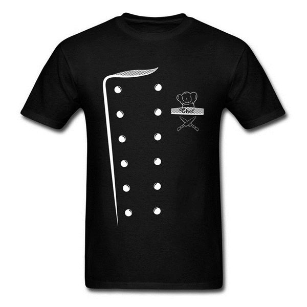 

chef costume design t-shirt print men cooks t shirt uniform tshirt o neck cotton fabric clothes funny & tees 210324, White;black