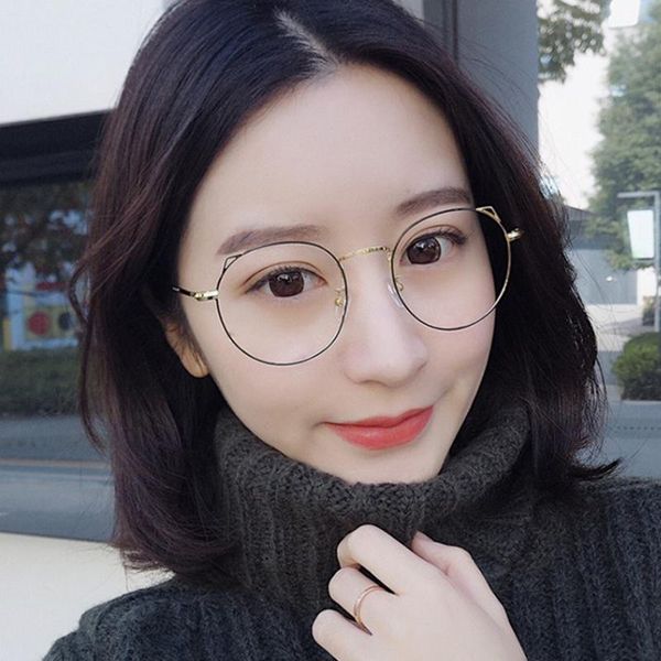 

round transparent glasses frames for men women fashion vintage optical myopia eyeglasses ladies retro eyewear sunglasses, Black
