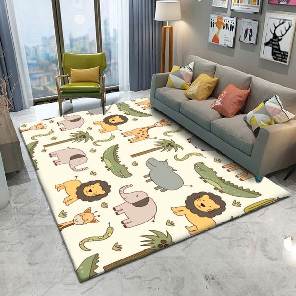 

rug children's flannel carpet animal puzzle game learn for baby play rectangular in the room carpets