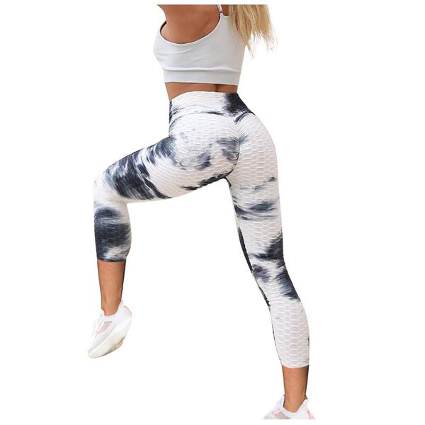 

women's leggings tie dye printpush up clothing anti-cellulite fitness leggins high waist legins workout plus size jeggings, Black
