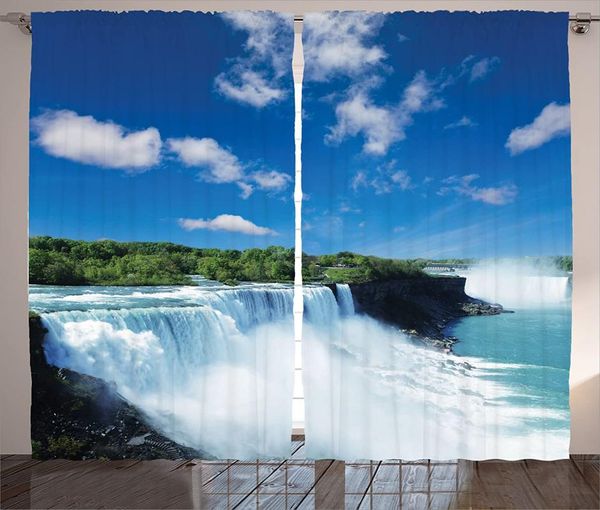

curtain & drapes waterfall window curtains for kids room big powerful niagara waterfalls flowing fastly dreamy wild space po