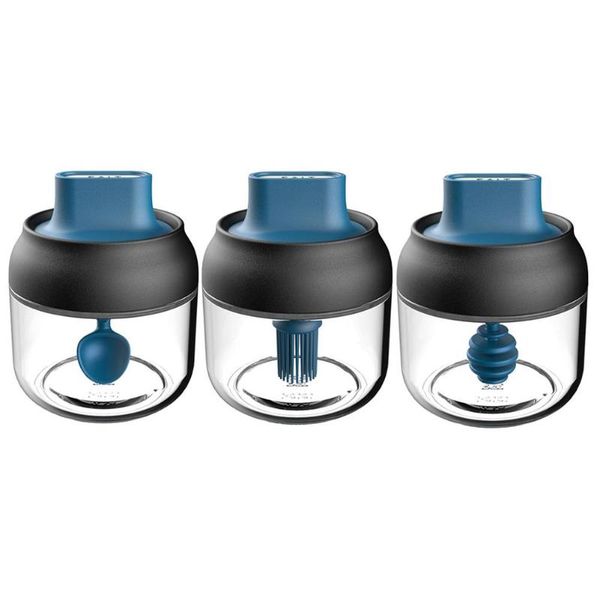 

storage bottles & jars 280ml moisture-proof glass spice seasoning containers with spoon for salt sugar oil pepper chili powder