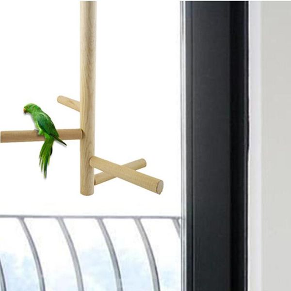 

other bird supplies 2021 wooden ladder swing exercise parrot parakeet toy 4 layers rotatable natural birds cage toys pet products