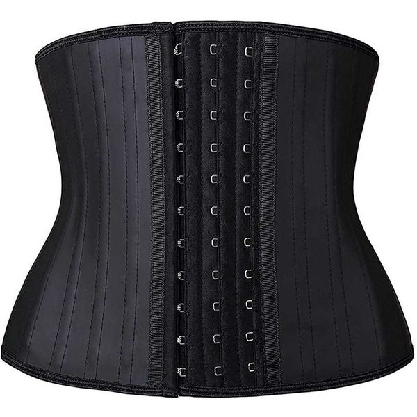 

short torso corset waist trainer latex body shapewear women tummy shaper belly sheath sllimming belt modeling strap weight loss 211220, Black;white