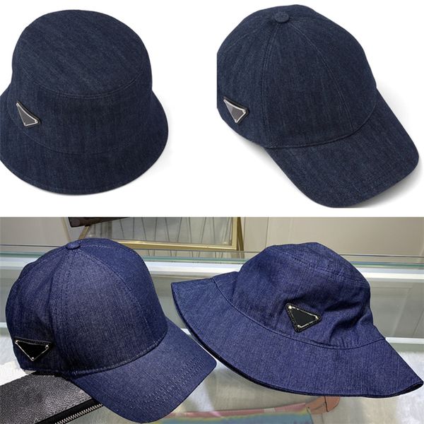 

fashion bucket hat luxury designer bucket hat for mens womens couple flat fitted hats classic traingle designer cap, Blue;gray