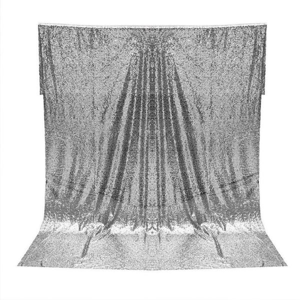

party decoration 1.2x1.8m shimmer sequin fabric pography backdrop drape curtain for wedding year christmas (silver)