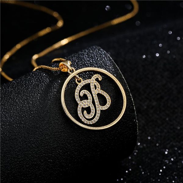 

pendant necklaces 2021 fashion gold color wordart 26 letter for women 45+5cm box chain initial necklace female party jewelry, Silver