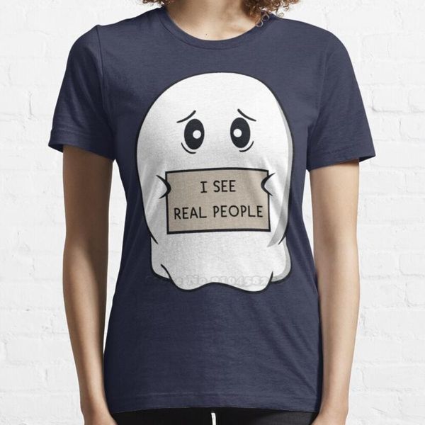 

women's t-shirt i see real people short-sleeved harajuku hip-hop tee the sixth sense, White