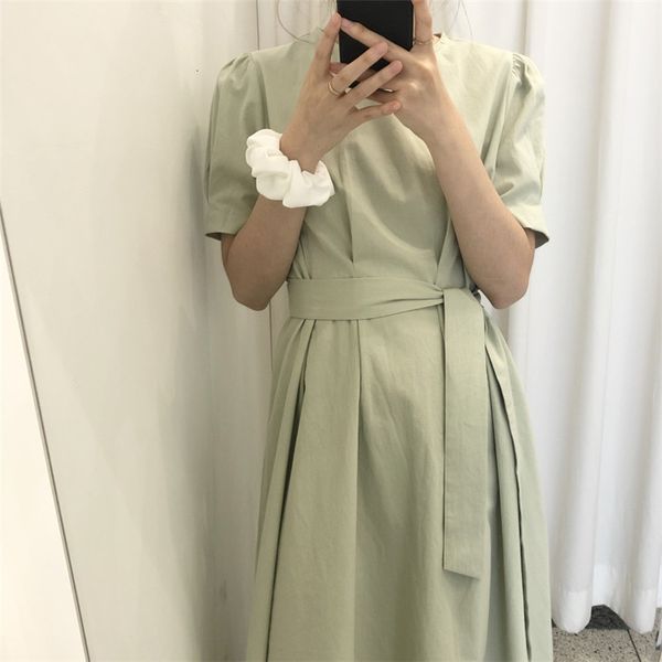 

dress summer women long with belt short sleeve o-neck a-line loose ladies es casual beach woman elegant gmaq lbgi, Black;gray
