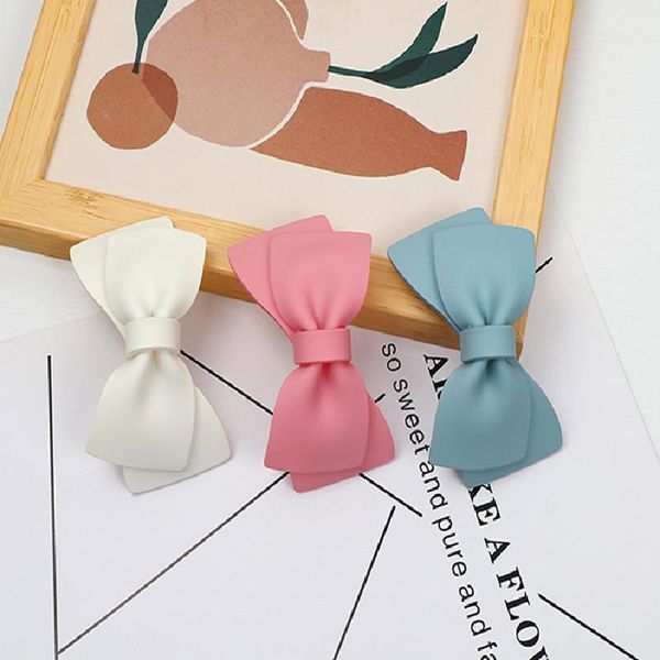 

hair clips & barrettes 2021 summer japanese simple fashion chic sweet cute white pink blue resin handmade bowknot for women daily jewelry, Golden;silver