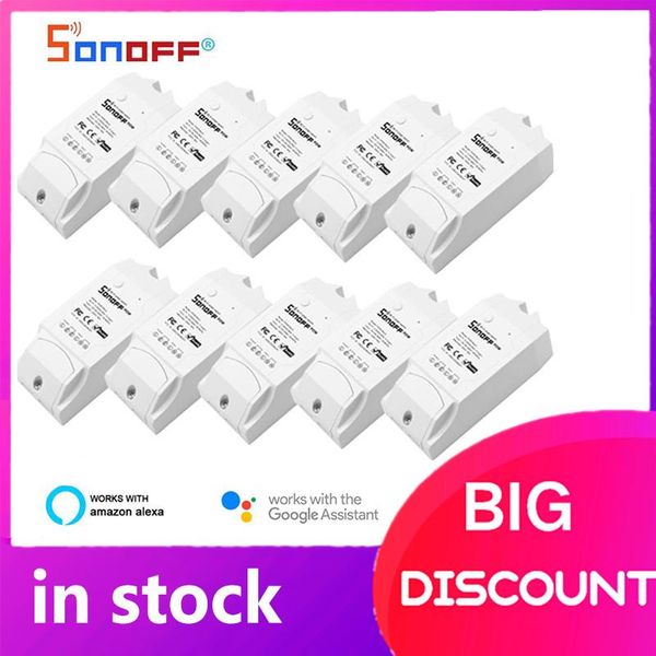 

smart home control sonoff pow r2 wifi switch controller 3500w real time power consumption monitor works with google alexa ewelink app