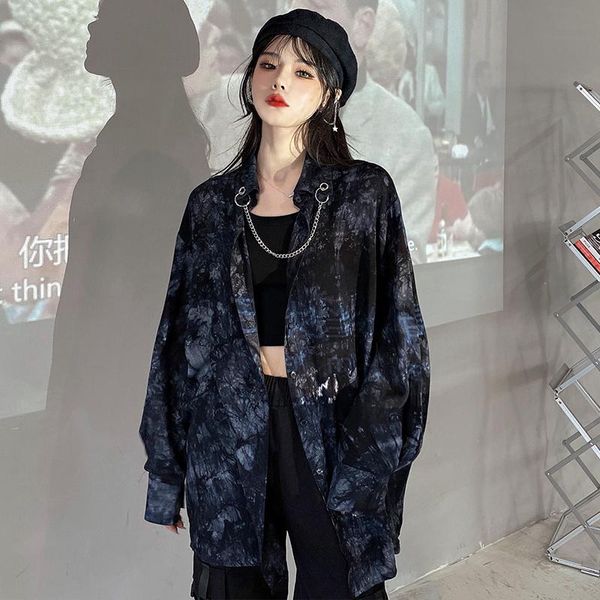 

women's blouses & shirts goohojio 2021 fashion autumn cool womens casual chic long sleeve shirt women vintage loose plus size clothes, White