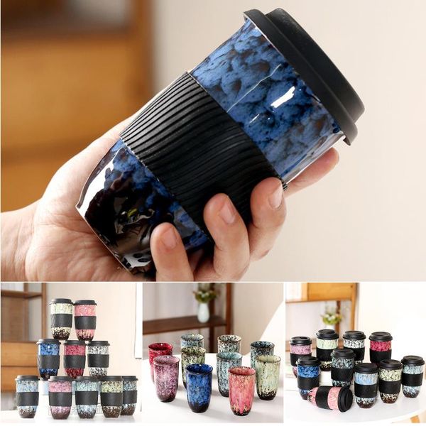 

mugs ceramic mug with silicon lid and sleeve large portable reusable convenient uniquely style for daily life dfds889