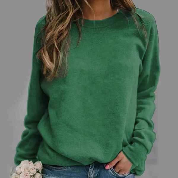 

women's blouses & shirts 6 colors warm o-neck loose plain pullover long sleeve women spring autumn casual solid plus size sweatshirt, White
