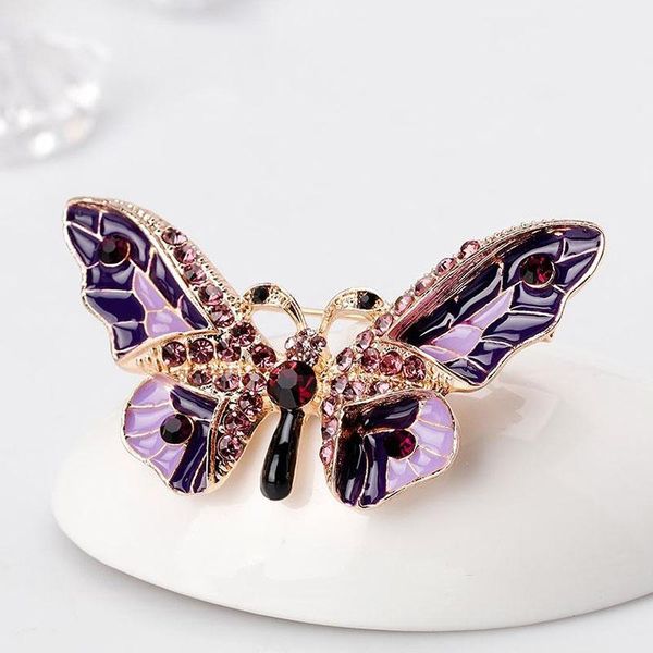 

pins, brooches fashion handmade animal butterfly brooch rhinestone men and women elegant accessories pin couple crystal, Gray