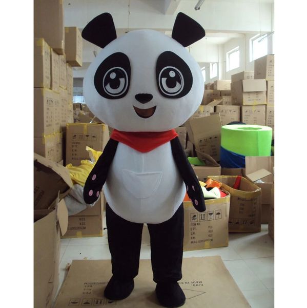 Costume della mascotte del panda adorabile di Halloween Personaggio a tema anime del fumetto di alta qualità Formato adulto Natale Carnevale Festa di compleanno Vestito operato