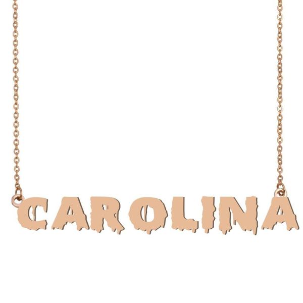 

pendant necklaces carolina name necklace , cool bloody art for halloween and santa's day jewelry gift kids boys girls, Silver