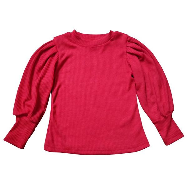 

pullover girls shirts puff sleeve princess style for children thermal underwear kids toddler autumn winter fashion warm, Blue