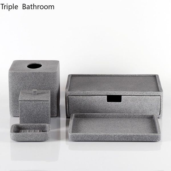 

bath accessory set modern resin wash portable el soap dish tissue box drawer cotton swab boxs tray accessories bathroom toiletry