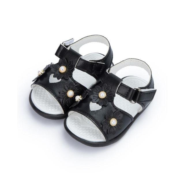 

sandals kruleepo summer baby kids pu soled antiskid shoes children boy girl casual breathable slipper, Black;red