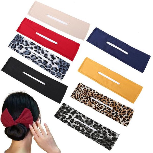 

hair accessories 1 pcs of ladies' daily deft bun lazy magic rotating headband bow ornament artifact printing headdress clip