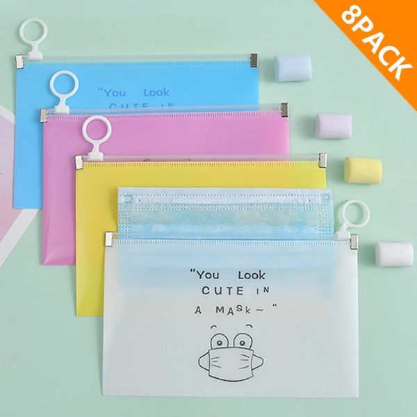 

storage bags 8pc fashion mask cover bag portable facemask holder face box case save boxes caja para guardar mascarillas