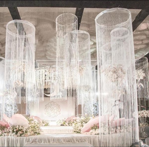 

party decoration wedding background string curtain suspended ceiling encryption tassel partition