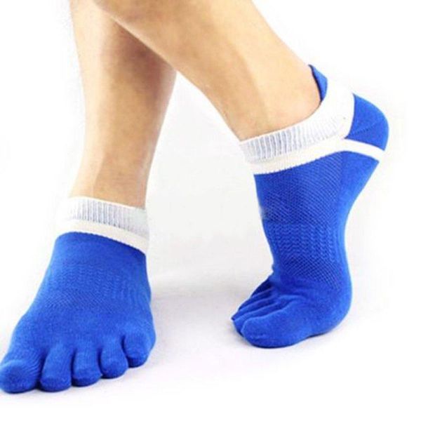 

sports socks men boys cotton finger breathable five toe pure sock, Black