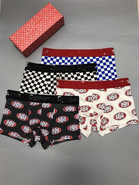 

trendy su fashion printed men's underwear sportswear boxers, Black;white