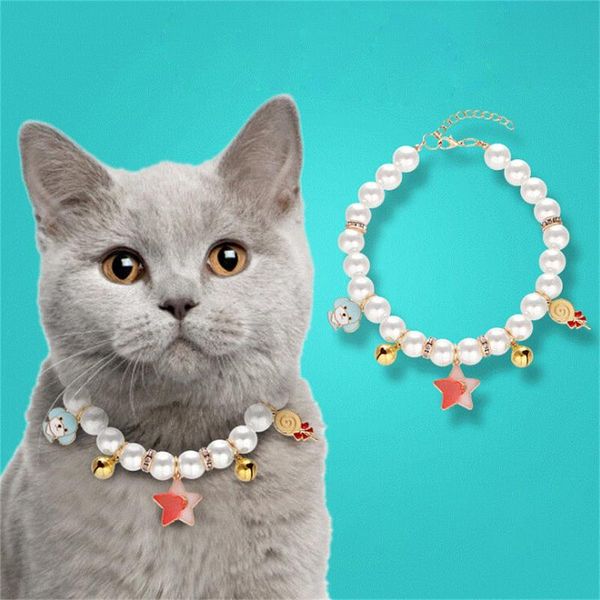 

cat collars & leads cute with bells breakaway star moon pet necklace for cats adjustable safety kitten collar collier chat