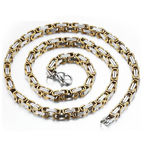 

chains 2021 european and american men's stainless steel punk style necklace crystal from swarovskis 4 colors hip hop for party, Silver