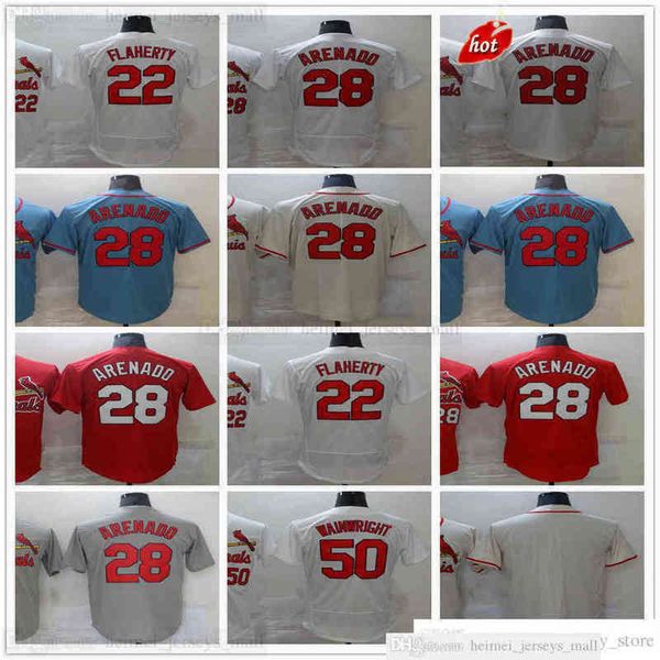 

2022-22 Stitched Baseball 28 Nolan Arenado Jerseys 22 Jack Flaherty Jersey 50 Adam Wainwright White Red Blank No Number Name for Man Size, Same as picture