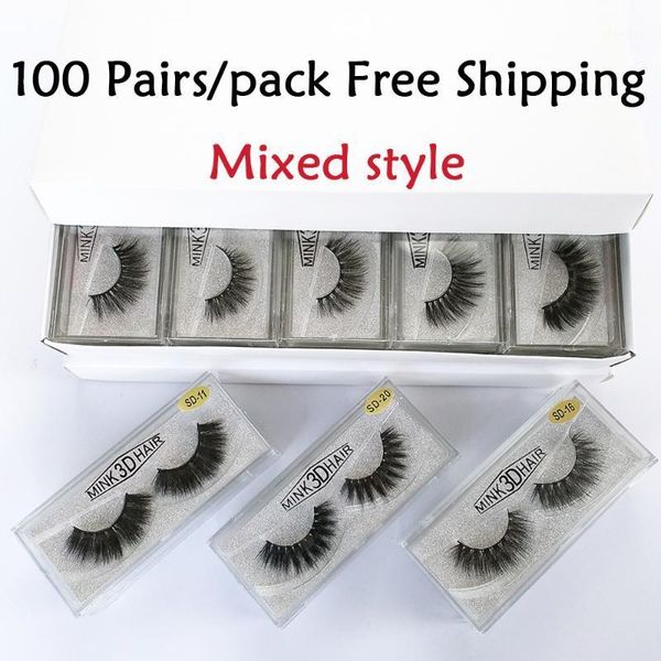 

mink eyelashes wholesale 20/30/50/100 pairs natural false 3d lashes bulk fake eyelash extensions makeup eye lash1