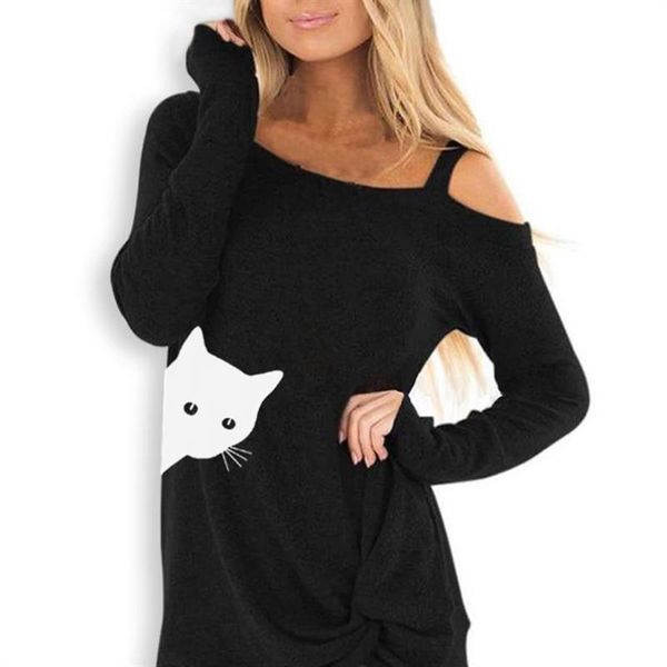 

women's t-shirt fashion letters print for women long sleeve oblique shoulder female femme cropped punk summer, White