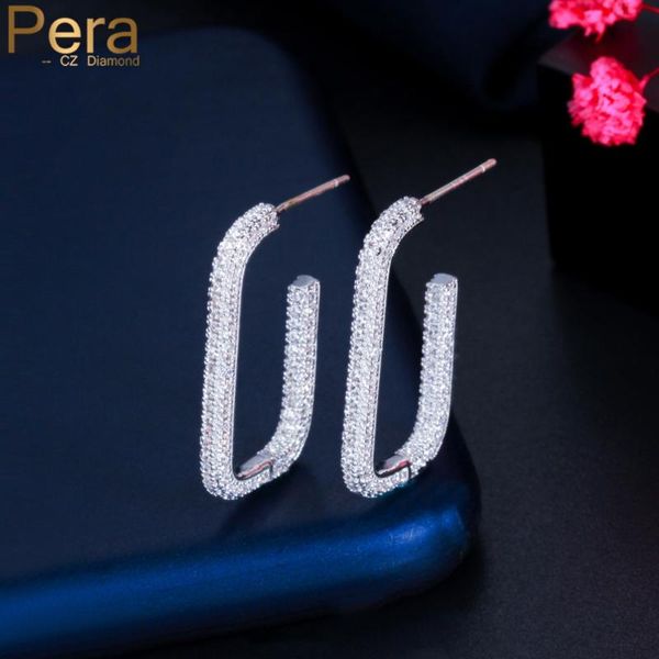 

dangle & chandelier pera unique micro full white cz stone z paved silver 925 pin long rectangle shape drop earrings for women brand jewe