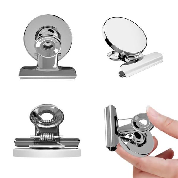 

bag clips 10pcs/set refrigerator stainless steel round head magnetic adsorption fridge clamps classroom office po display