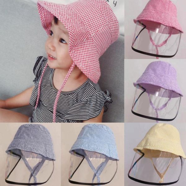 

cycling caps & masks chidrens plaid anti-spitting protective hat removable dustproof cover cap solid color cute outdoor, Black