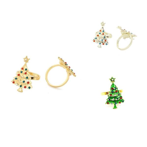 

napkin rings 8pcs metal christmas tree buckle bow flower wreath mouth ring wedding el table supplies