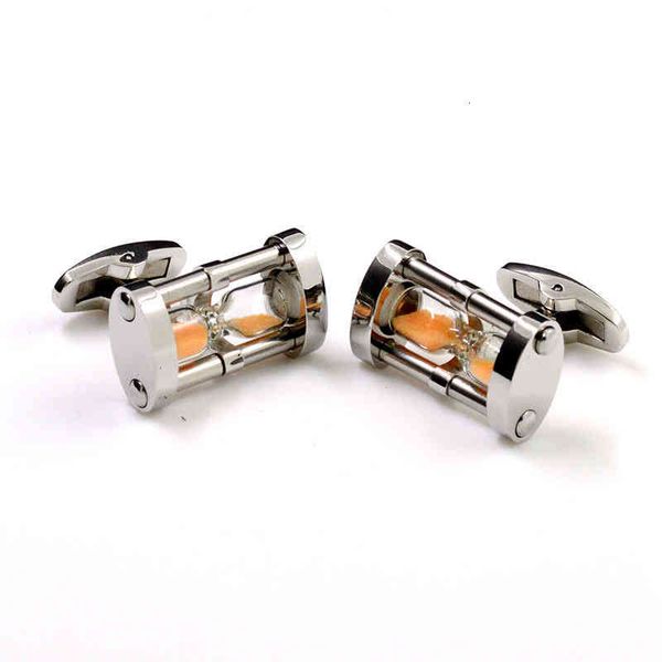 

316 stainless steel cufflinks hourglass style summer, Silver;golden