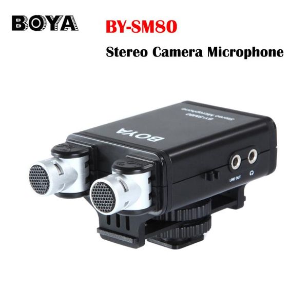

microphones boya by-sm80 passfilter stereo microphone with real-time voice monitor microfone for canon 5d2 6d 800d nikon d800 d600 camcorder