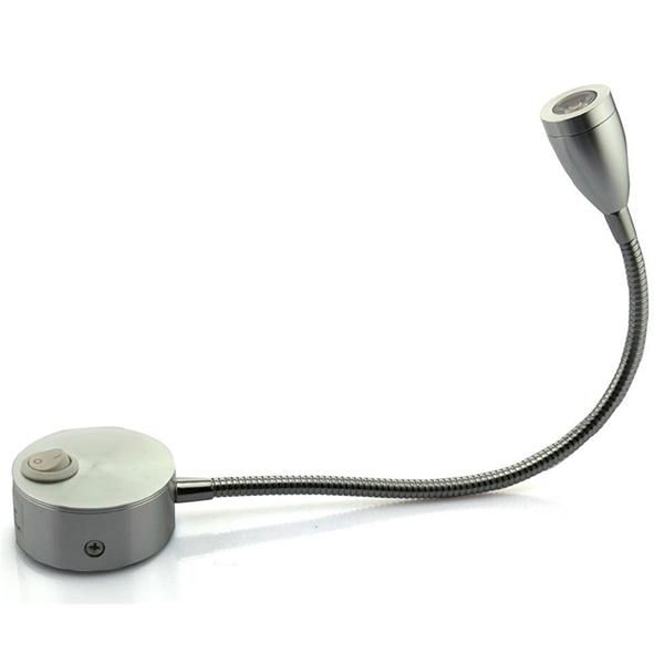 

book lights ac 85-265v 3w 360-degree flexible arm led wall light reading bedside lamp with switch (warm white)