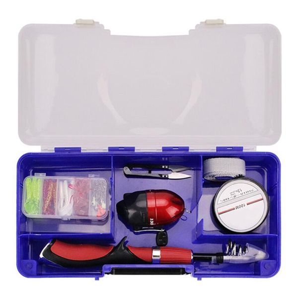 

60pcs/set fishing rod superhard boat ice lure with reel tackle set rods