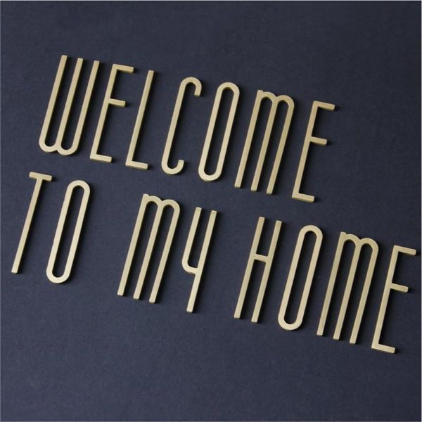 

novelty items 7cm living in northern europe creative brass numbers english letters doorplate signboard home wall decoration metal letter
