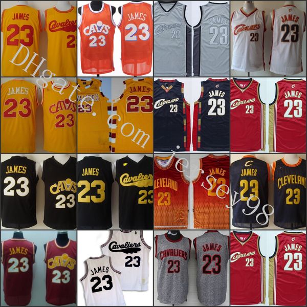

cleveland cavaliers men 23 le bron ja mes yellow jersey, Black