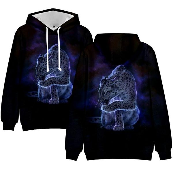 

men's hoodies & sweatshirts oversized leopard 3d men/women boys/girls fashion casual hoodie harajuku streetwear sweatshirt, Black
