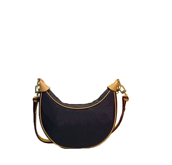 

half moon baguette for women hobo bag cell phone pocket wallets cross body wallet designer handbags lady purse jacquard texture leather trim
